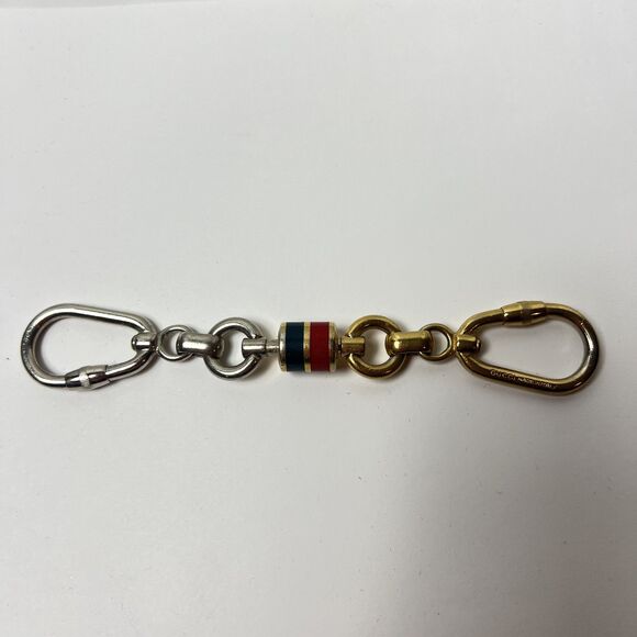 Authentic Gucci Keychain Gold & Silver Carabiner Keyring – Made in Italy - Picture 1 of 5